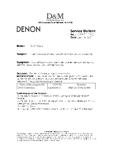 Service Bulletin OST-F1179-2