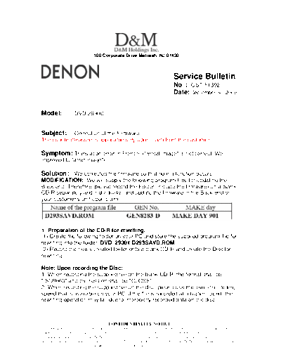 Service Bulletin OST-F1392