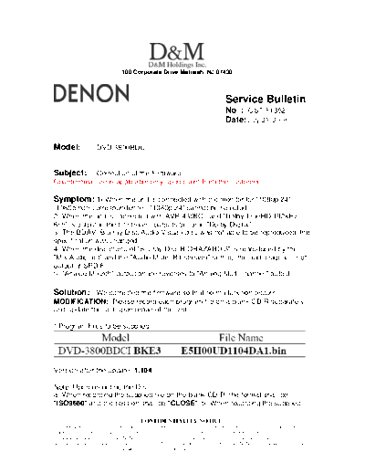 Service Bulletin OST-F1352