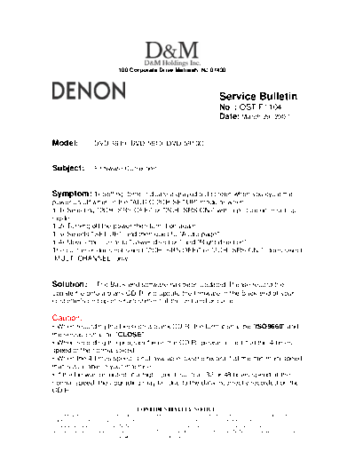 Service Bulletin OST-F1104