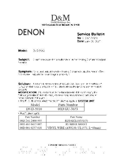 Service Bulletin OST-F1018