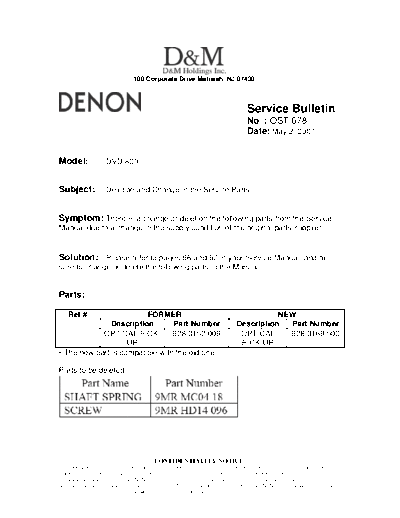 Service Bulletin OST-678