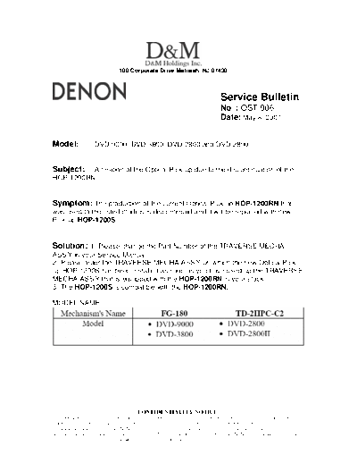 Service Bulletin OST-906