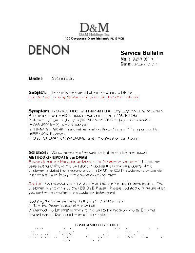 Service Bulletin DZ09-260-1