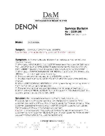 Service Bulletin DZ09-280