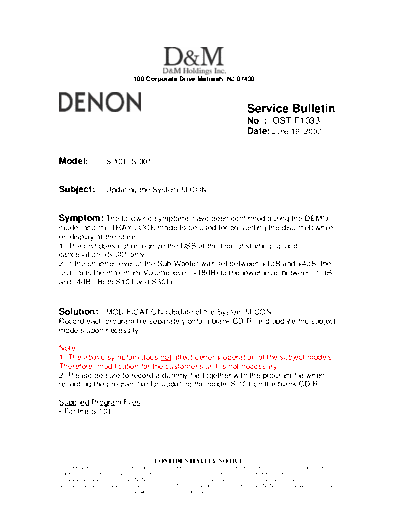 Service Bulletin OST-F1033