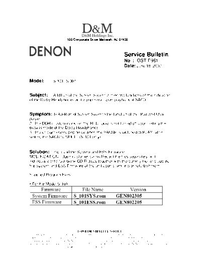 Service Bulletin OST-F981