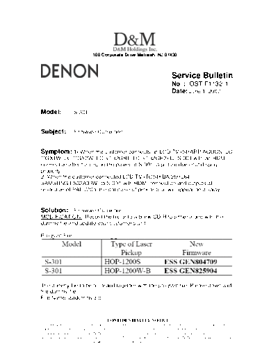 Service Bulletin OST-F1132-1
