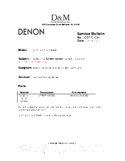 Service Bulletin OST-C1334