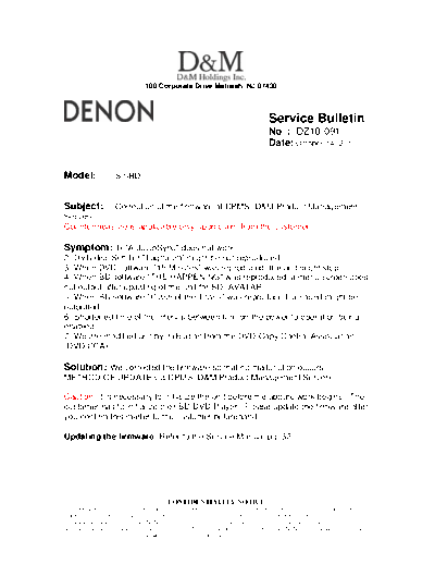 Service Bulletin DZ10-091