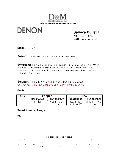 Service Bulletin OST-F1222