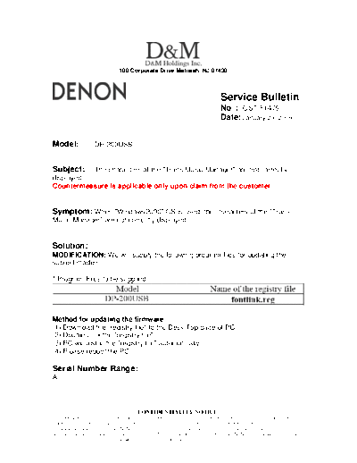 Service Bulletin OST-F1479