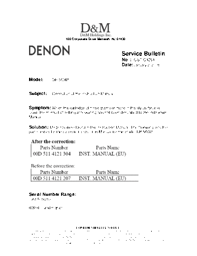 Service Bulletin OST-C1251