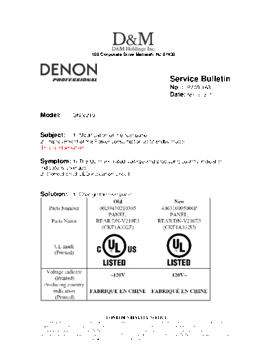 Service Bulletin PZ09-163