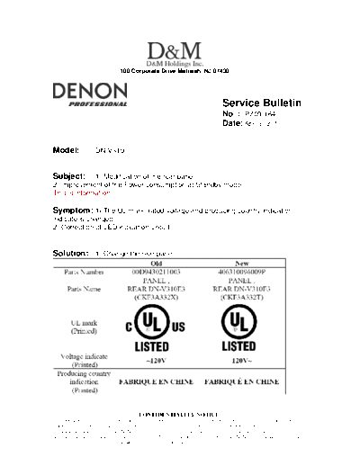 Service Bulletin PZ09-164