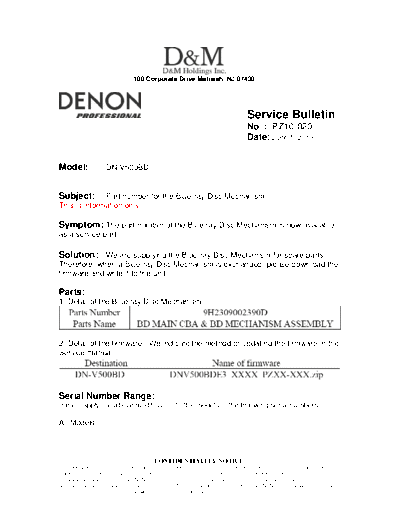 Service Bulletin PZ10-020