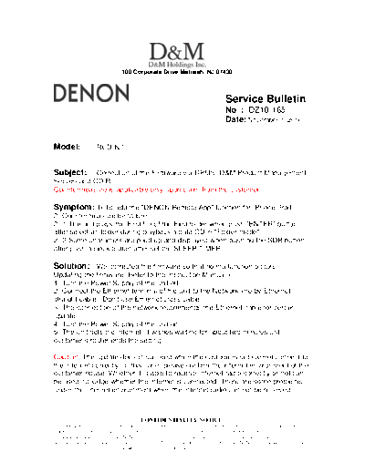 Service Bulletin DZ10-165