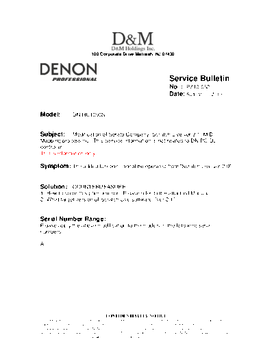 Service Bulletin PZ10-052