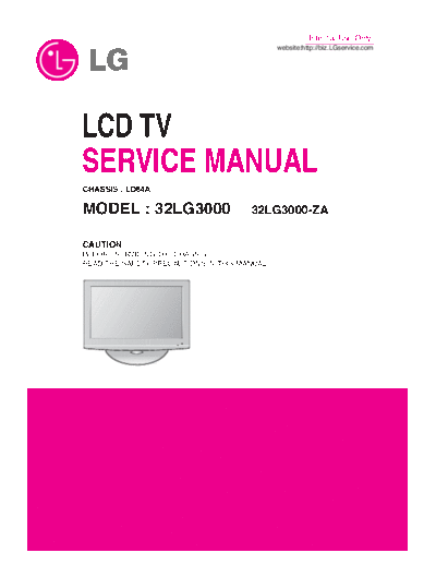 LG 32LG3000 Chassis LD84A LCD TV SM