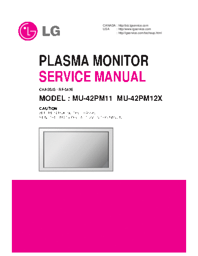 LG MU-42PM12X_Plasma Monitor Service_Manual