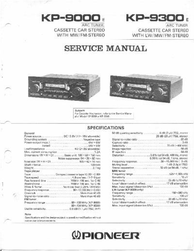 PIONEER KP-9000, KP-9300