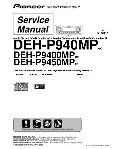 Pioneer_DEH-P940MP,P9400MP,P9450MP