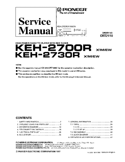 PIONEER KEH-2700R,2730R