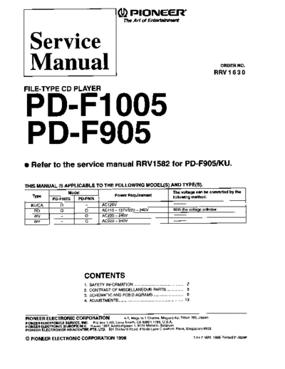 PD-F1005, PD-F905 (RRV1630)