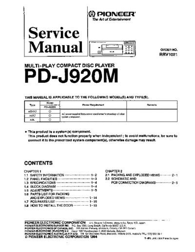 PD-J920M (RRV1021)