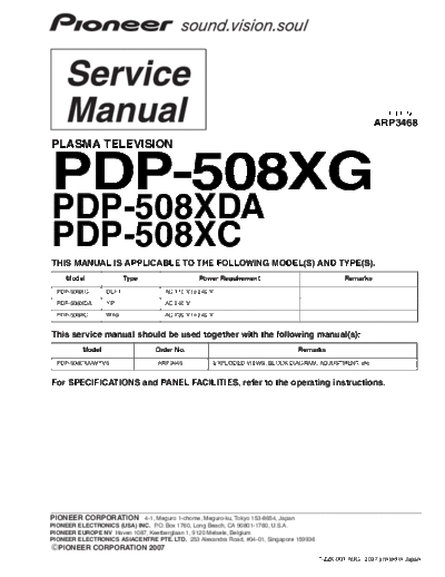 PIONEER PDP 508XG_508XDA_508XC