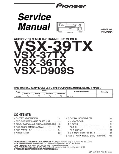 VSX-39 & VSX-37 & VSX-36 & VSX-D909