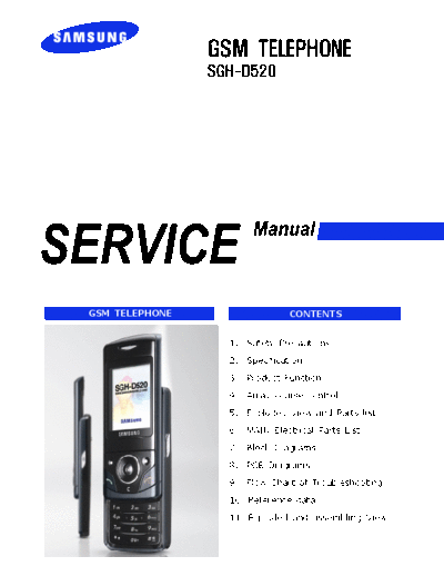 Samsung SGH-D520 service manual