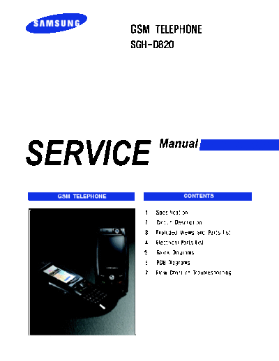 Samsung SGH-D820 service manual