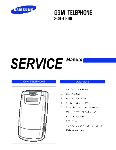 Samsung SGH-D830 service manual