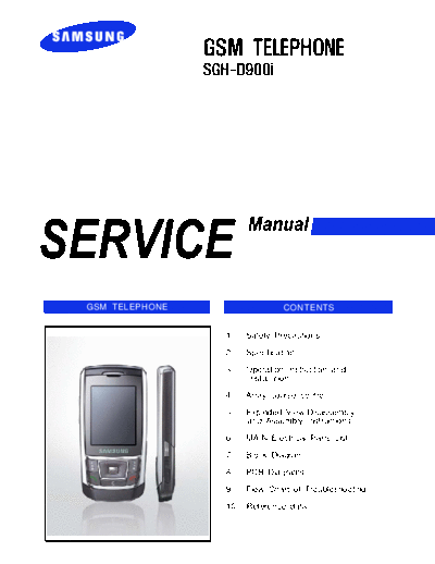 Samsung SGH-D900i service manual