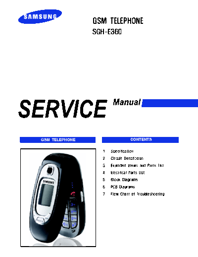 Samsung SGH-E360 service manual