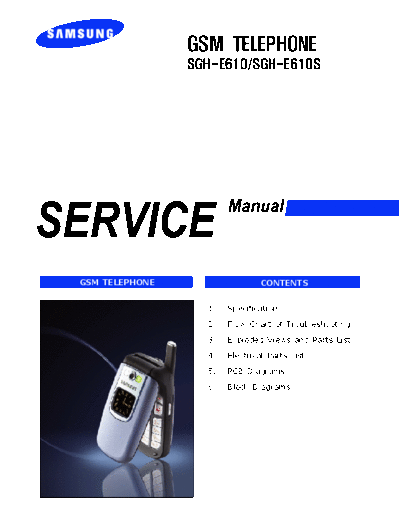Samsung SGH-E610 service manual