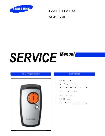 Samsung SGH-E750 service manual