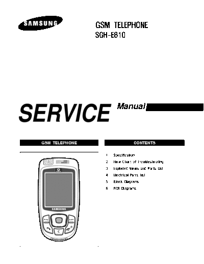 Samsung SGH-E810 service manual