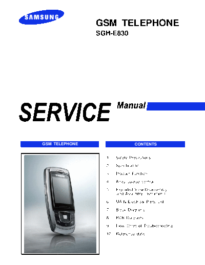 Samsung SGH-E830 service manual