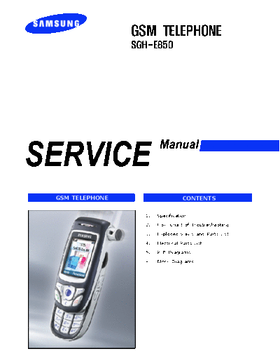 Samsung SGH-E850 service manual