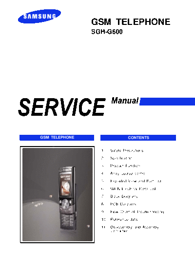 Samsung SGH-G600 service manual