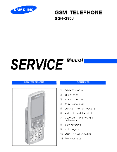 Samsung SGH-G800 service manual