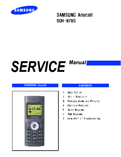 Samsung SGH-N700 service manual