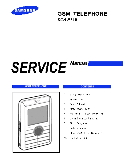 Samsung SGH-P310 service manual