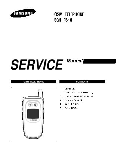 Samsung SGH-P510 service manual