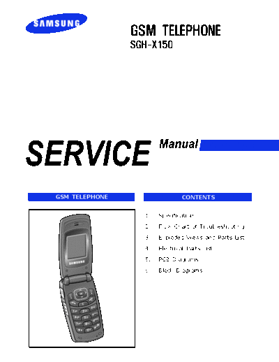 Samsung SGH-X150 service manual
