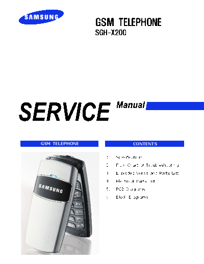 Samsung SGH-X200 service manual