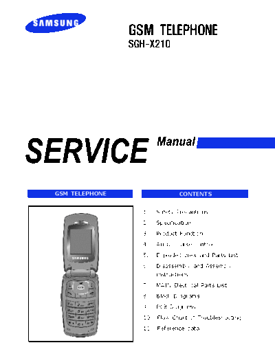 Samsung SGH-X210 service manual
