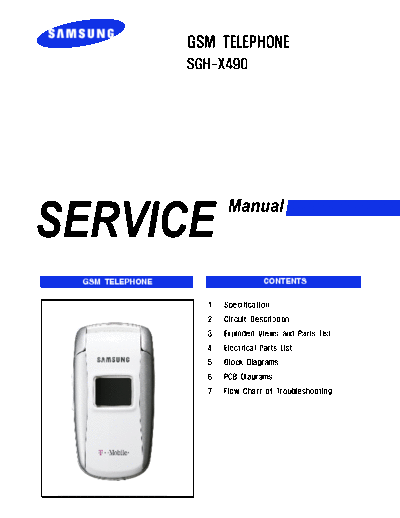 Samsung SGH-X490 service manual